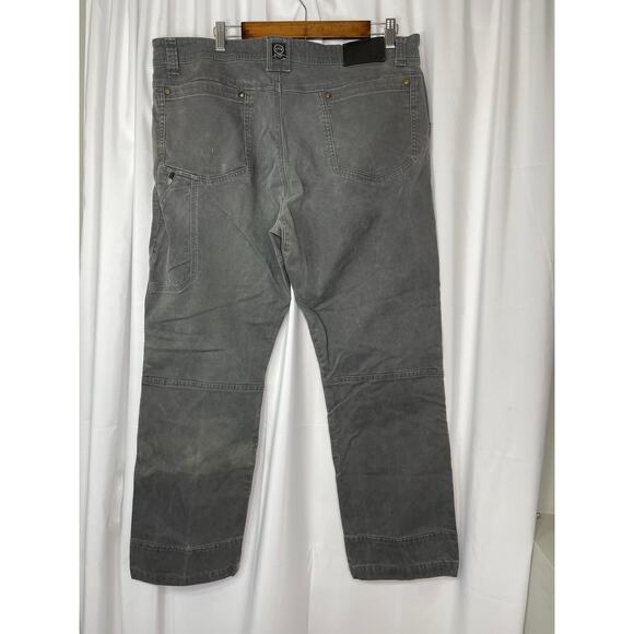 Wrangler work pants men's waist size 38 x 30 gray jeans reinforced knees - Picture 4 of 16